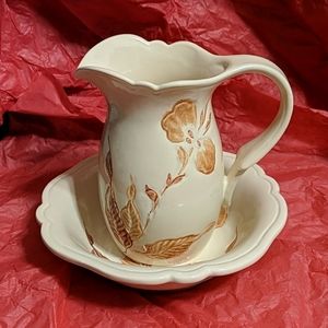 Ceramic water pitcher/bowl small decorative size